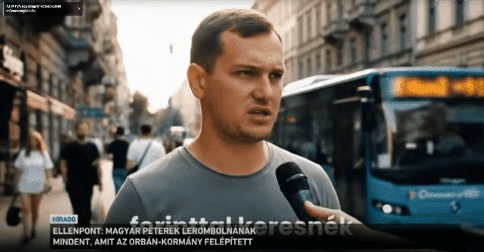 A köztévé híradójának az AI-generált utca embere is megteszi, csak szidja a Tisza Pártot