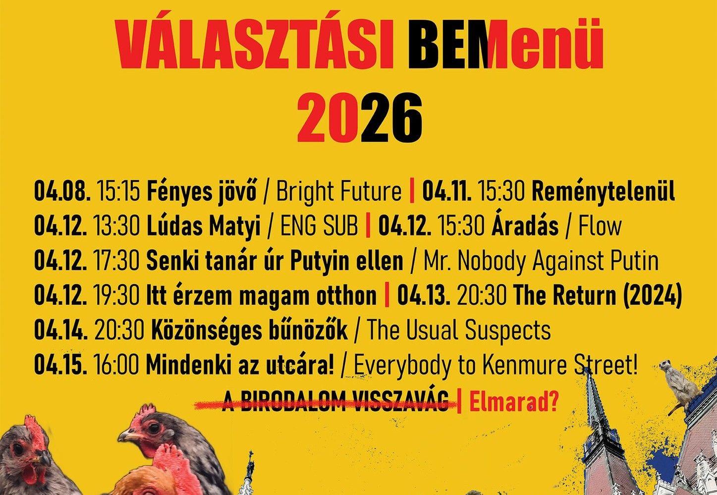 A Bem mozi látványosan ráhangolódott a választásra