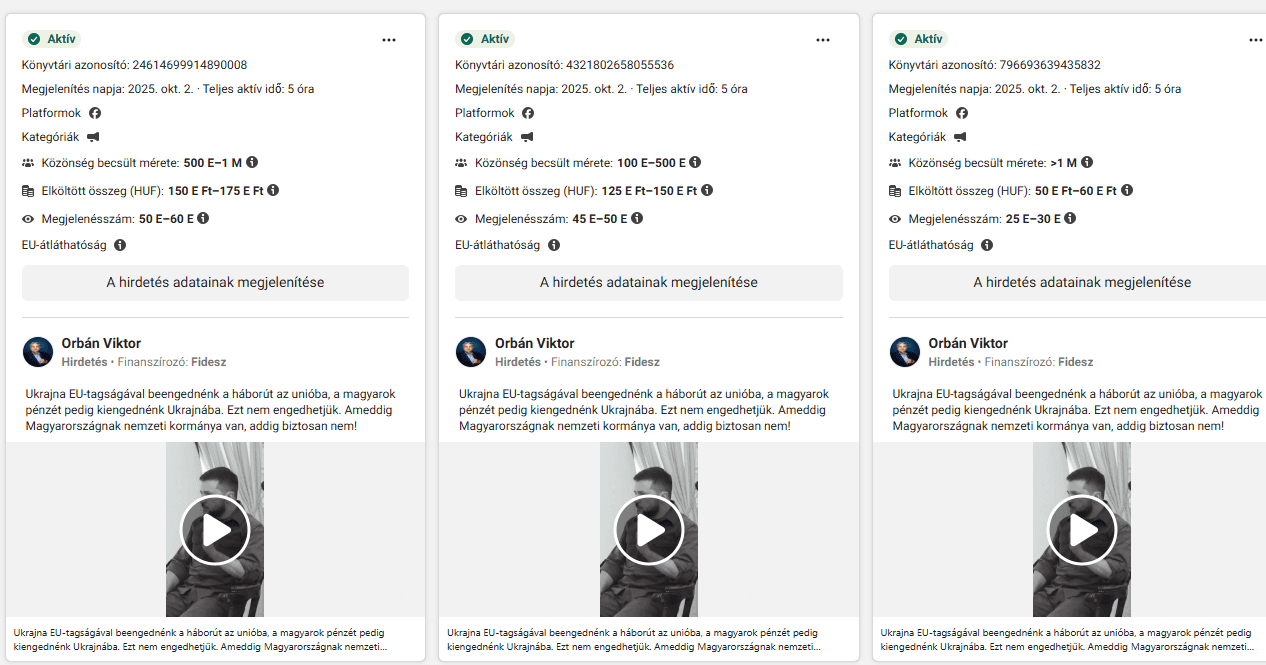 Egy hét alatt 86 milliót hirdetett el a Facebookon Orbán Viktor a tilalom előtt