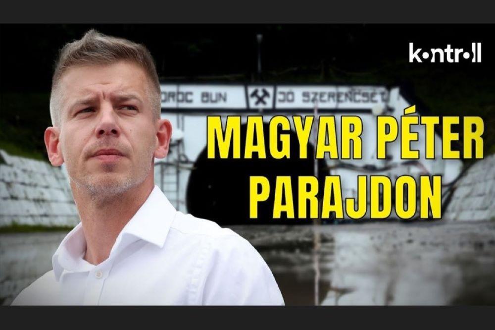 ÉLŐBEN: Magyar Péter a parajdi sóbányánál