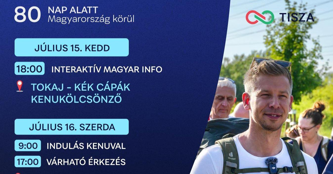 Élő közvetítés: Vízre száll Magyar Péter, indul az újabb országjárás