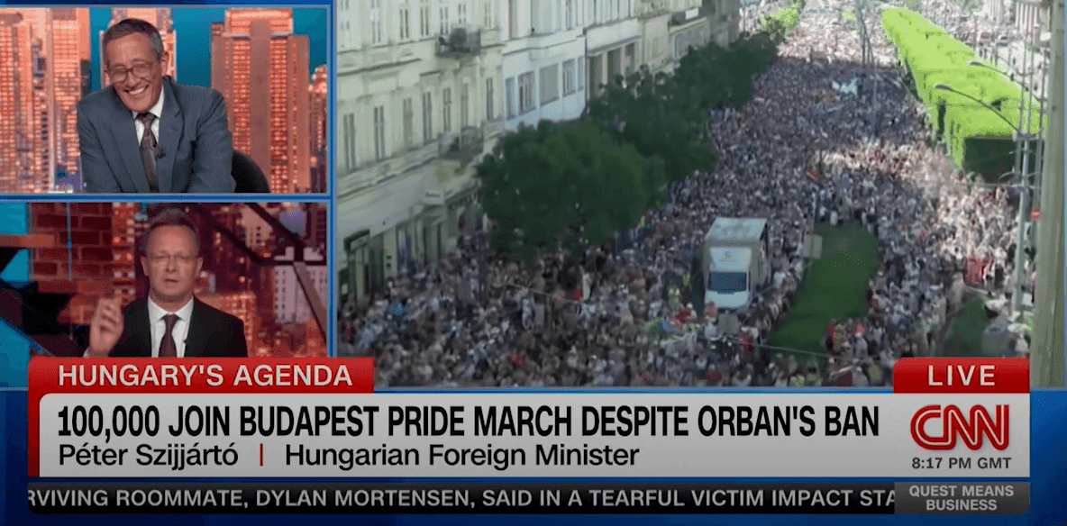 A Pride-ról is magyarázkodnia kellett Szijjártó Péternek a CNN-ben