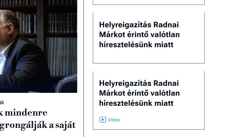 Három helyreigazítást is közzé kellett tennie a Magyar Nemzetnek a Radnai Márkról szóló cikkeik miatt 